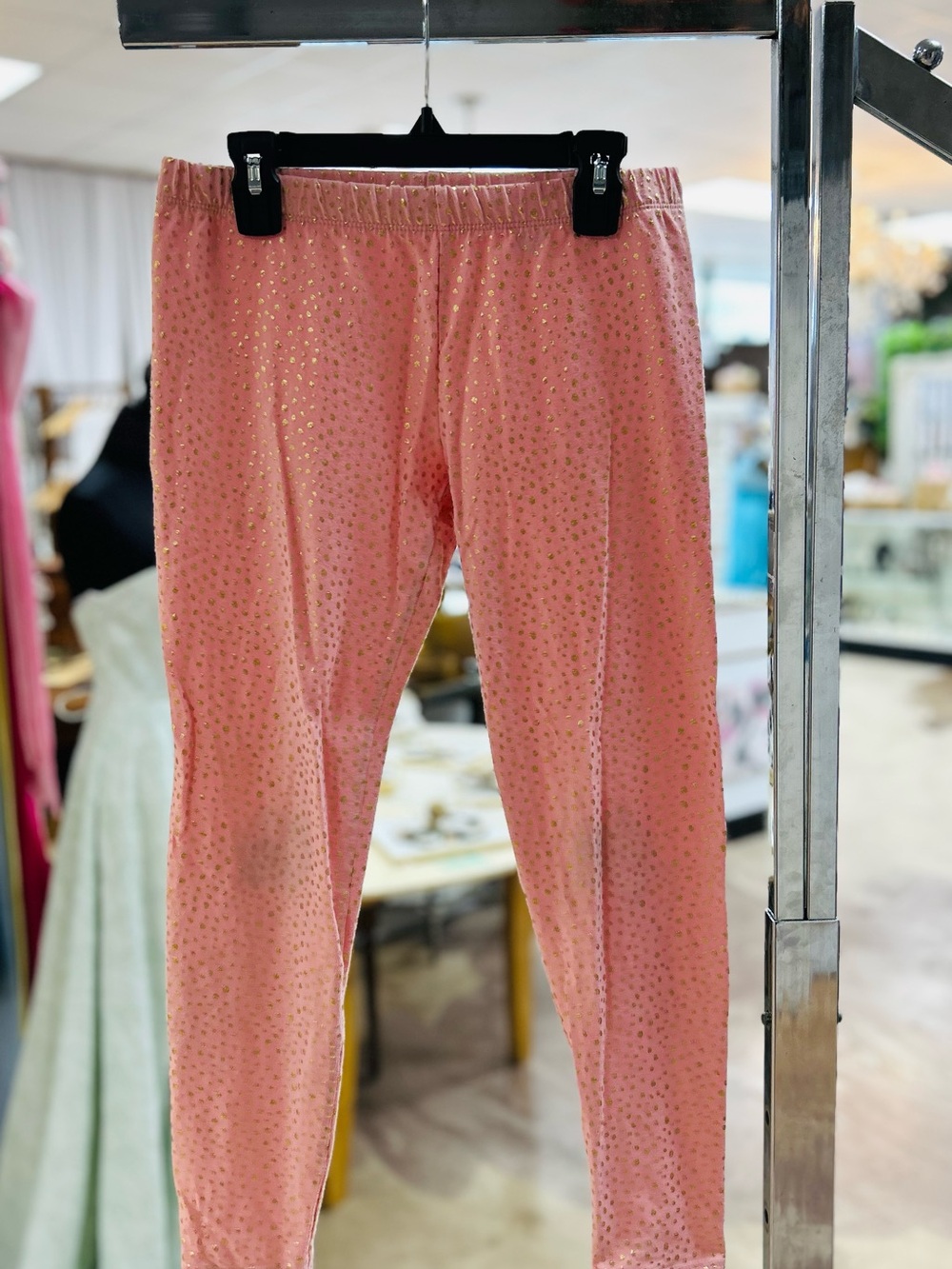 bcg Coral Pink Leggings with Gold Sparkle
